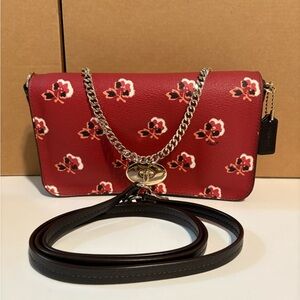 Coach f35909 Mini Ruby Crossbody in Bramble Rose printed coated canvas
